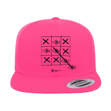 Fish Tick Tack Toe Embroidered Flat Bill Cap